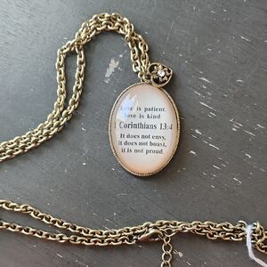 Gold Chain Necklace with Inspirational Pendant
